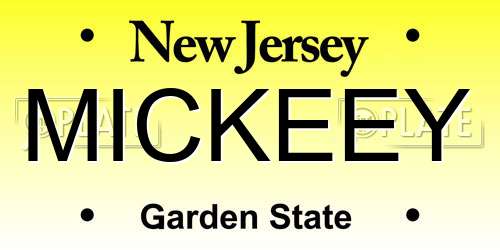 MICKEEY New Jersey License Plate