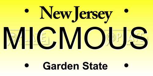 MICMOUS New Jersey License Plate