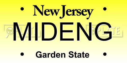 MIDENG New Jersey License Plate
