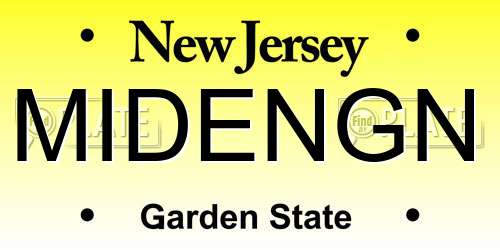 MIDENGN New Jersey License Plate