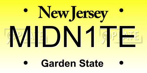 MIDN1TE New Jersey License Plate
