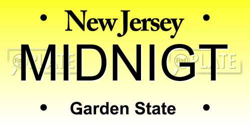MIDNIGT New Jersey License Plate