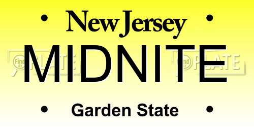 MIDNITE New Jersey License Plate