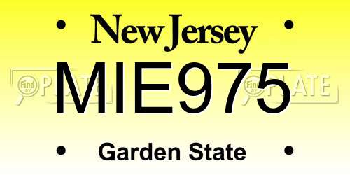 MIE975 New Jersey License Plate