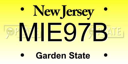 MIE97B New Jersey License Plate