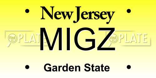 MIGZ New Jersey License Plate