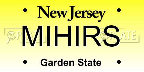 MIHIRS New Jersey License Plate