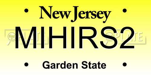 MIHIRS2 New Jersey License Plate