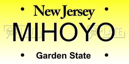 MIHOYO New Jersey License Plate