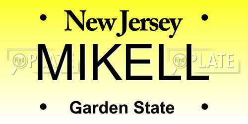 MIKELL New Jersey License Plate