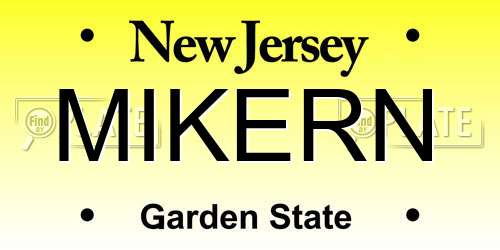 MIKERN New Jersey License Plate