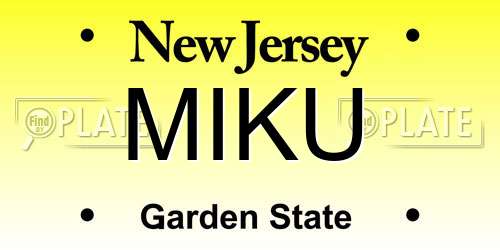 MIKU New Jersey License Plate