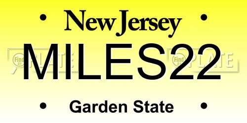 MILES22 New Jersey License Plate