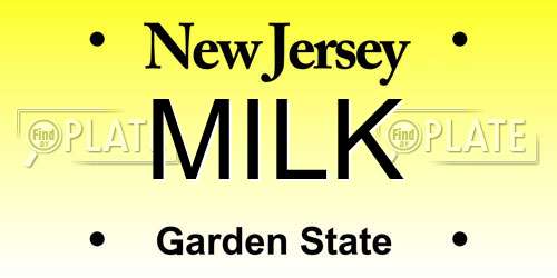 MILK New Jersey License Plate