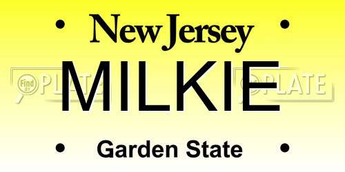 MILKIE New Jersey License Plate
