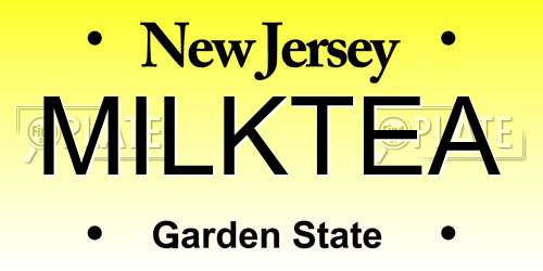 MILKTEA New Jersey License Plate