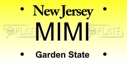 MIMI New Jersey License Plate