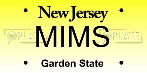 MIMS New Jersey License Plate