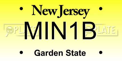 MIN1B New Jersey License Plate