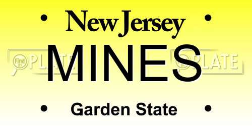 MINES New Jersey License Plate