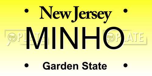 MINHO New Jersey License Plate