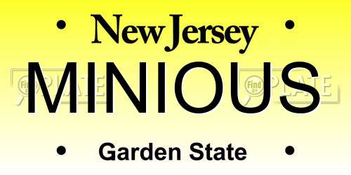 MINIOUS New Jersey License Plate