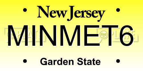 MINMET6 New Jersey License Plate