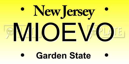MIOEVO New Jersey License Plate