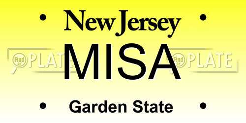 MISA New Jersey License Plate