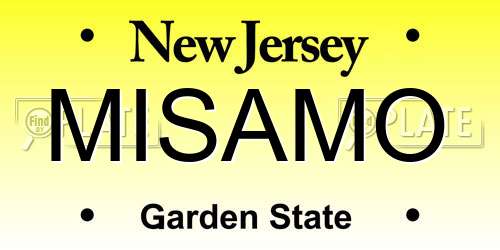 MISAMO New Jersey License Plate