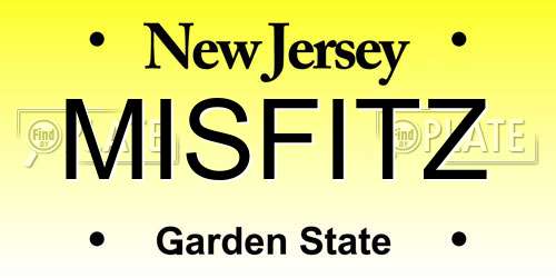 MISFITZ New Jersey License Plate