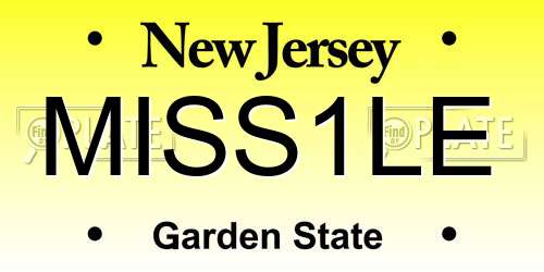 MISS1LE New Jersey License Plate