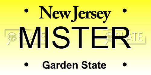 MISTER New Jersey License Plate