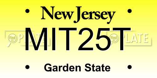 MIT25T New Jersey License Plate