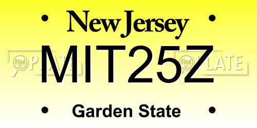 MIT25Z New Jersey License Plate