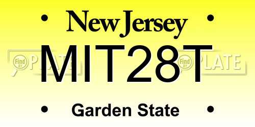 MIT28T New Jersey License Plate