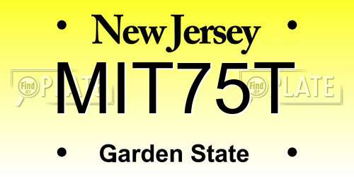 MIT75T New Jersey License Plate