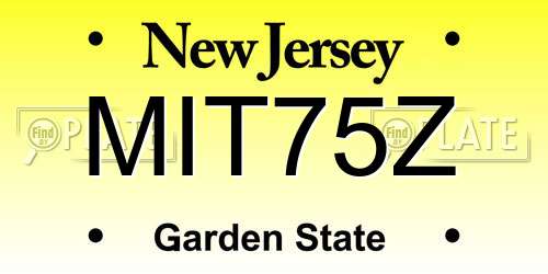 MIT75Z New Jersey License Plate