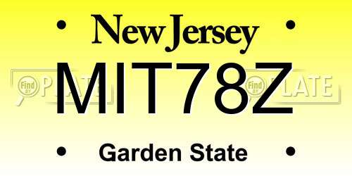 MIT78Z New Jersey License Plate