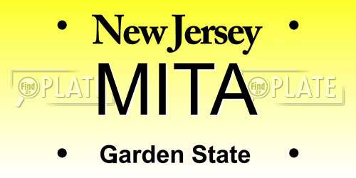 MITA New Jersey License Plate