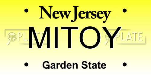 MITOY New Jersey License Plate