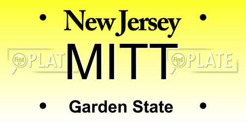 MITT New Jersey License Plate