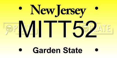 MITT52 New Jersey License Plate