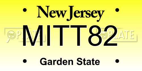 MITT82 New Jersey License Plate