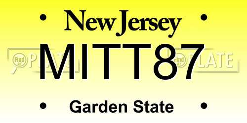MITT87 New Jersey License Plate