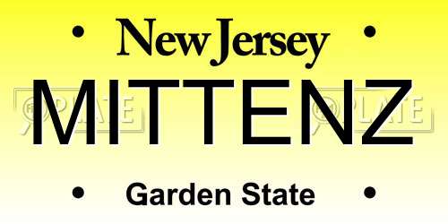 MITTENZ New Jersey License Plate