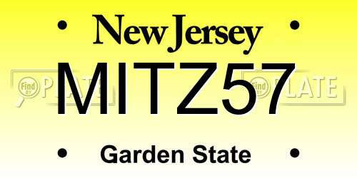 MITZ57 New Jersey License Plate