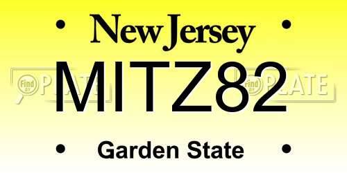 MITZ82 New Jersey License Plate