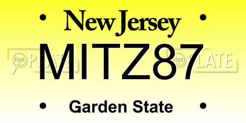 MITZ87 New Jersey License Plate