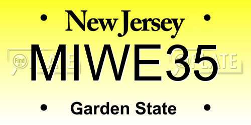 MIWE35 New Jersey License Plate